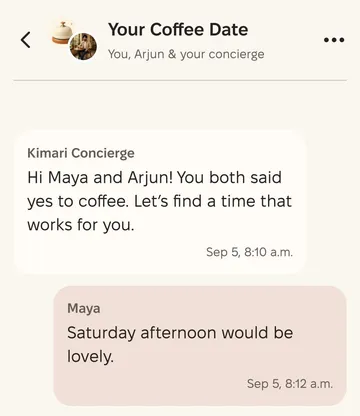 Fictional Kimari app example: making the plan.