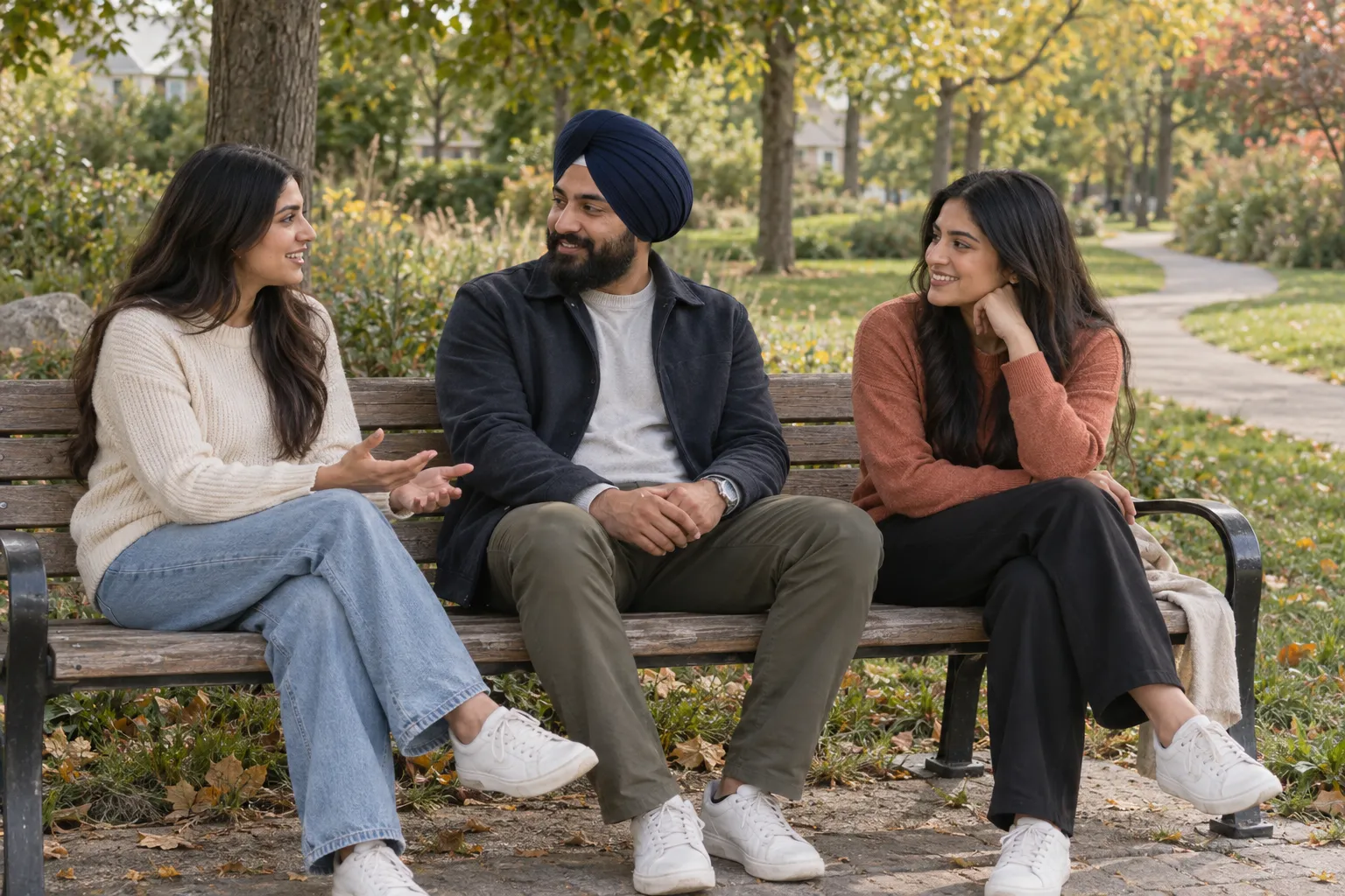 Illustration of friends spending time together outdoors