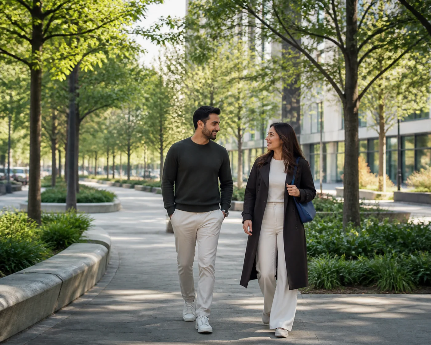 Two Jewish adults enjoying a conversation over coffee